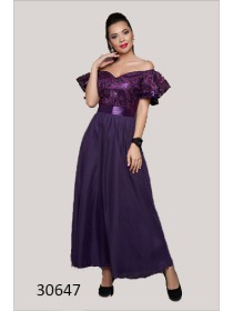 Довга вечірня сукня з відкритими плечима